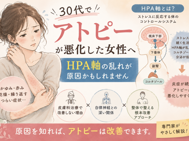 30代で急にアトピーが悪化した方へ｜ストレス・HPA軸との関係と改善法