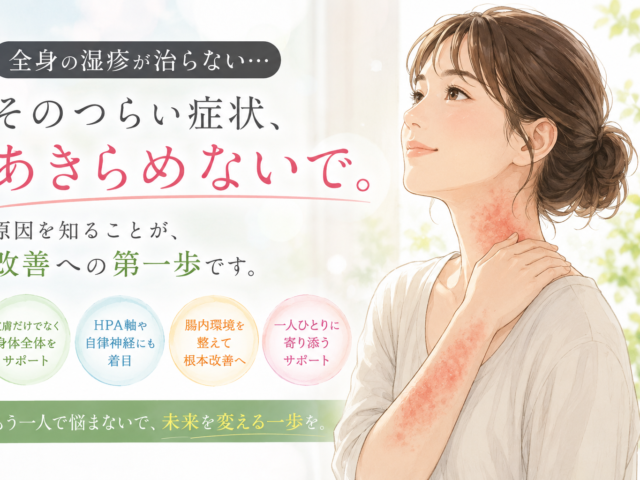 全身の湿疹が治らない方へ｜原因・検査・治療法とHPA軸・腸内環境から考える根本改善