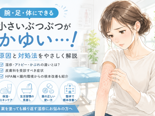 湿疹で小さいぶつぶつがかゆい原因とは？アトピーとの違いとHPA軸・酪酸菌から考える改善法