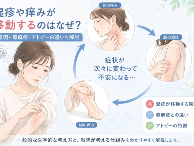 湿疹や痒みが移動するのはなぜ？蕁麻疹・アトピーとの違いと原因を専門家が解説