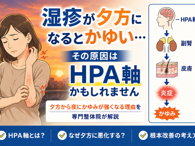 湿疹が夕方になるとかゆい原因とは？HPA軸とストレスホルモンから整体院が解説【医療機関へ行く目安も紹介】