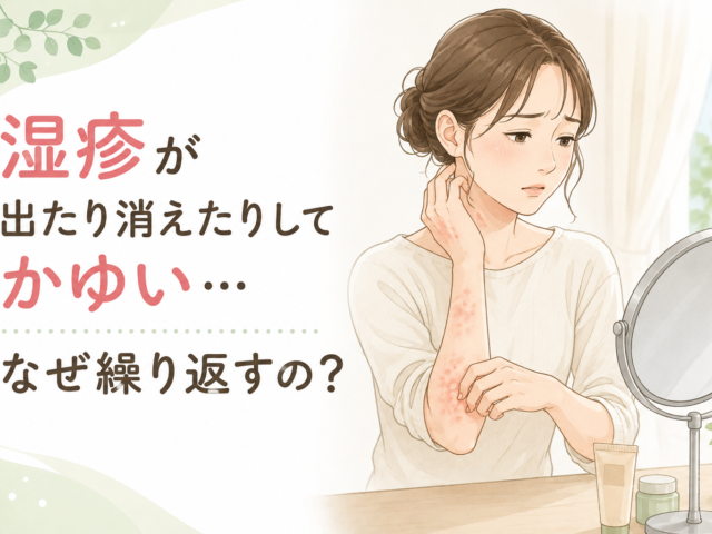 湿疹が出たり消えたりしてかゆいのはなぜ？蕁麻疹との違い・原因・治療と腸内環境まで解説