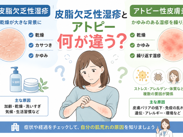 皮脂欠乏性湿疹とアトピーの違いは？症状・原因・見分け方をわかりやすく解説