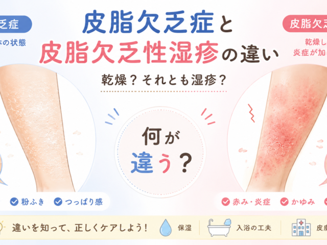 皮脂欠乏症と皮脂欠乏性湿疹の違いとは？症状・原因・治し方をわかりやすく解説