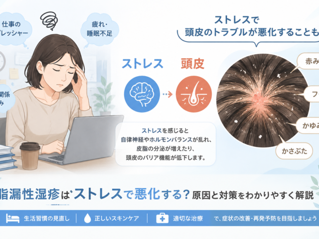 脂漏性湿疹はストレスが原因？悪化する理由と対策をわかりやすく解説