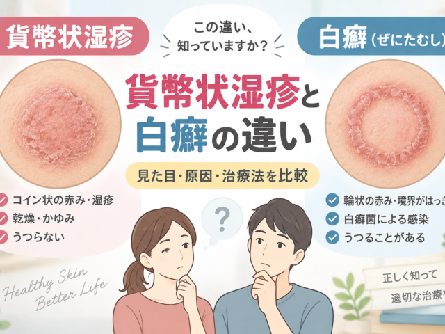 貨幣状湿疹と白癬の違いは？見た目・原因・治療法と見分け方を解説