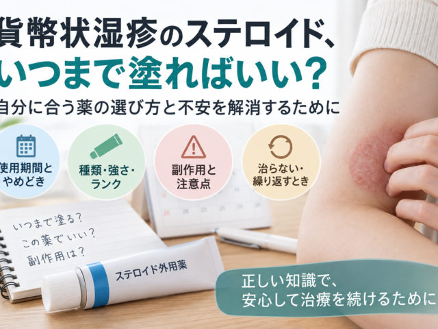 貨幣状湿疹のステロイドはいつまで？種類・強さ・副作用とやめどきを解説