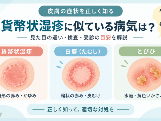 貨幣状湿疹に似てる病気は？白癬・とびひなどの違いと見分け方