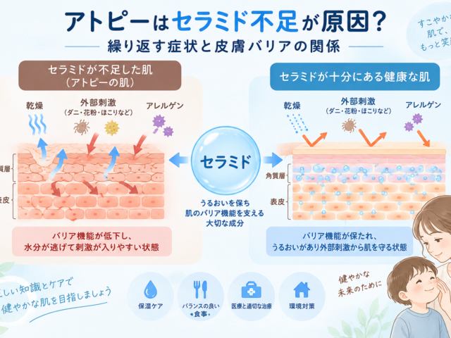 アトピーの原因はセラミド不足？皮膚バリアとの関係と繰り返す理由を解説