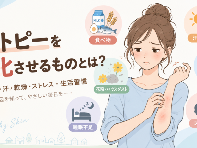 アトピーを悪化させるものとは？食べ物・ストレス・汗・生活習慣など主な原因と対策