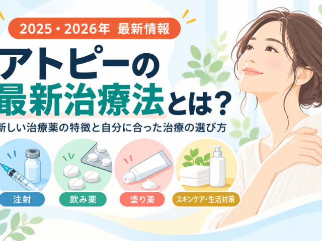 アトピーの最新治療法2026｜新しい注射・飲み薬・塗り薬の効果と選び方